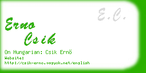 erno csik business card
